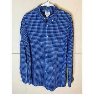 L.L.Bean Men’s Large Blue Plaid Traditional Fit Button Down Shirt 100% Cotton